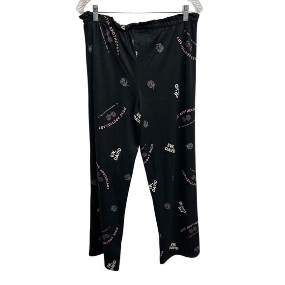 Schitts Creek NEW Ew David Rose Apothecary Pajama Pants Sleepwear Size M Black - Picture 2 of 8